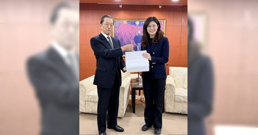 中國國民黨主席鄭麗文今（5）日會見日台交流協會隅修三會長。（圖／取自國民黨臉書）