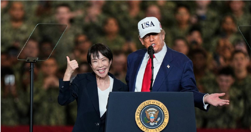 日本首相高市早苗（左）、美國總統川普（右）。（圖／達志／美聯社）