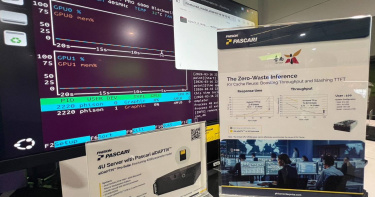 群聯電子在 NVIDIA GTC 展會攤位上向全球展示與台南市政府的合作案，以及在智慧城市AI應用上的創新成果。(圖／群聯電子提供)