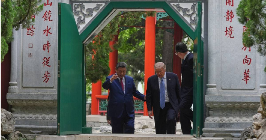 美國總統川普（Donald Trump）稱他與中國國家主席習近平關係很好。（圖／達志／美聯社）