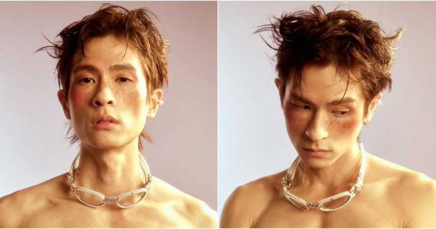 石知田參與品牌拍攝，主動提出露上身，秀出他辛苦鍛鍊的成果。（圖／百澤娛樂）