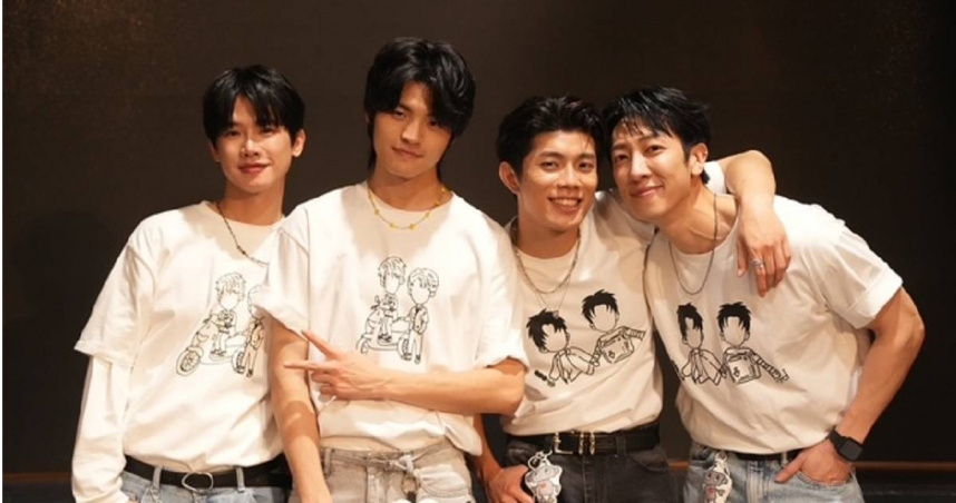 洪言翔（左起）、羅章恩、陳峻廷、張哲偉辦見面會寵粉。（圖／三立提供）