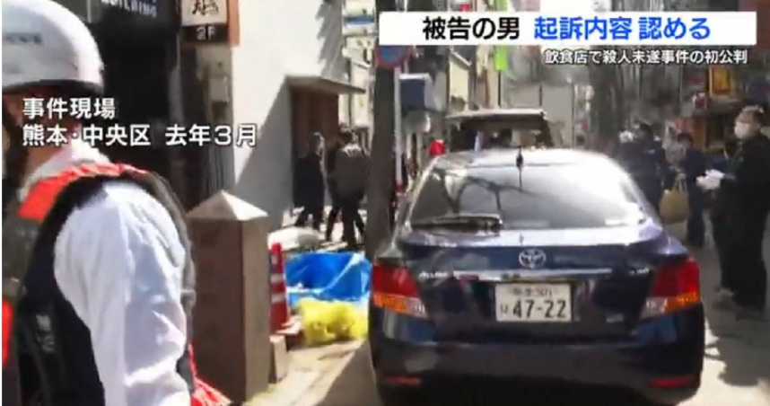 涉案餐飲店位於熊本市鬧區，案發當時造成3名女員工受傷。（圖／翻攝自RKK NEWS DIG Powered by JNN，下同）