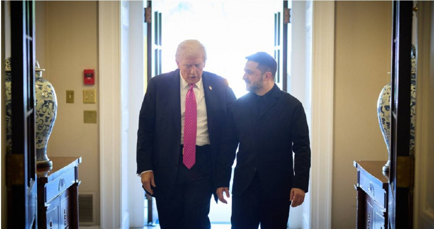 美國總統川普（左）、烏克蘭總統澤倫斯基（右）。（圖／達志／美聯社）