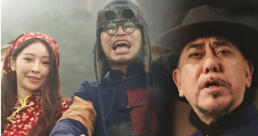 謝侑芯（左）、黃秋生（右）也有出現在黃明志（中）的單曲〈中國痛〉MV中。（圖／翻攝自YouTube／ Namewee）