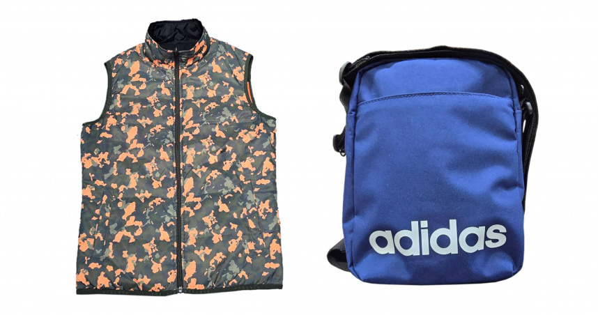 （左）禮客改裝出清活動結合館內百家知名品牌推出1,000元有找搶購商品，嚴選PGA雙面穿保暖背心，原價6,580元，特價987元。（右）禮客內湖店將重整改裝，推出搶購價483元adidas尼龍休閒包，滿足顧客挖寶血拚樂趣。（圖片提供／禮客）