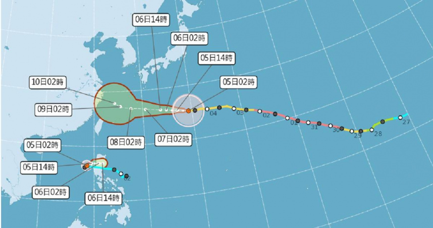 中度颱風白海豚最新預測路徑。（圖／中央氣象署提供）