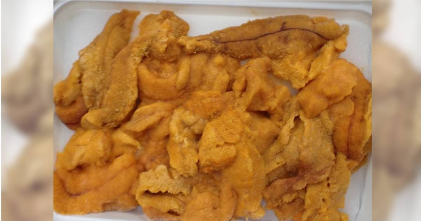 「台灣善商股份有限公司」自智利進口一批冷凍海膽，被檢出重金屬鎘超標，產品共40公斤依規定退運或銷毀。（圖／食藥署）