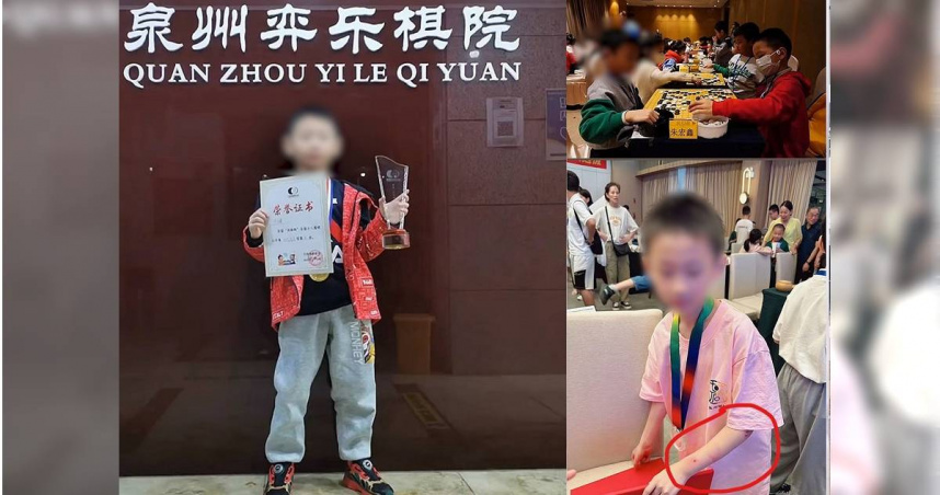 因為長期遭受父親的反覆毒打、責罵，身心遭受重創，9歲天才小棋手朱宏鑫最終在5月19日晚上選擇跳樓輕生。（圖／翻攝微博）