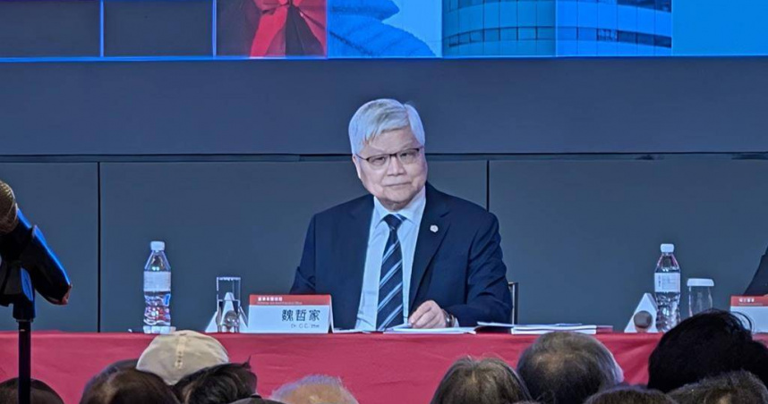 針對中東設廠傳言，台積電董事長魏哲家強調「不會」。（圖／柳名耕攝）