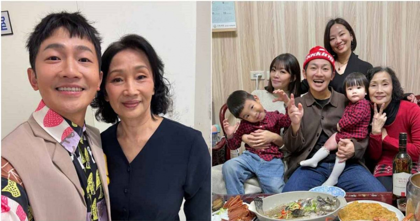 蔡昌憲跟媽媽、姊姊感情好，家人是他育兒路上的堅強後援。（圖／翻攝蔡昌憲臉書）