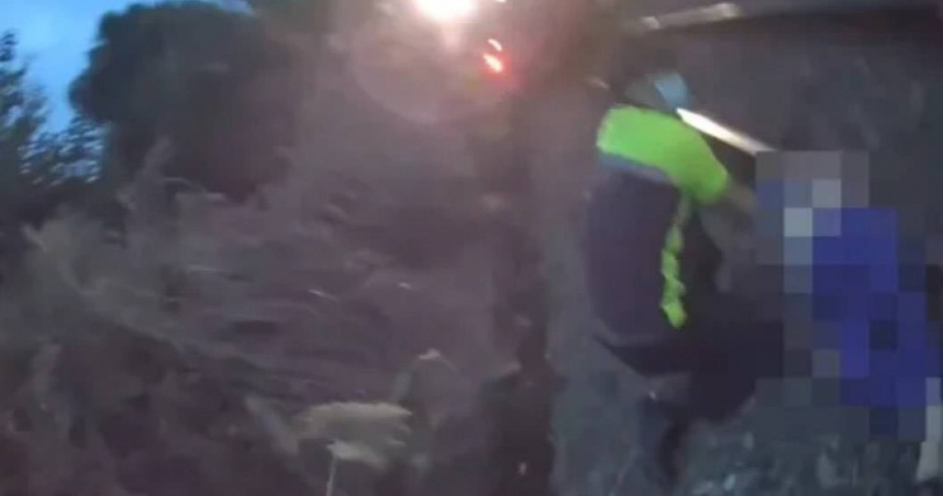 新竹內灣線列車發生死亡事故，婦人誤闖鐵軌遭撞亡。（圖／翻攝畫面）