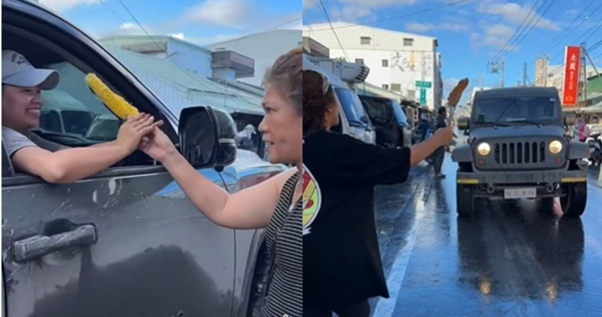 劦豐蔬果托運行在募集大批新鮮蔬果前往光復協助，煮起大鍋飯為災民獻上熱食，更攔下過往經過的志工、國軍「強迫餵食」。（圖／翻攝自劦豐蔬果托運臉書）