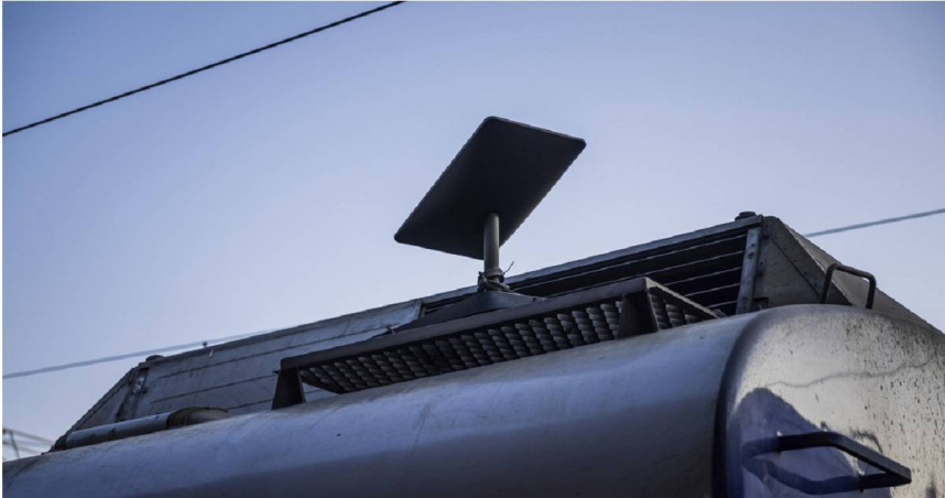 圖為烏克蘭火車上的星鏈天線。（圖／達志／美聯社）