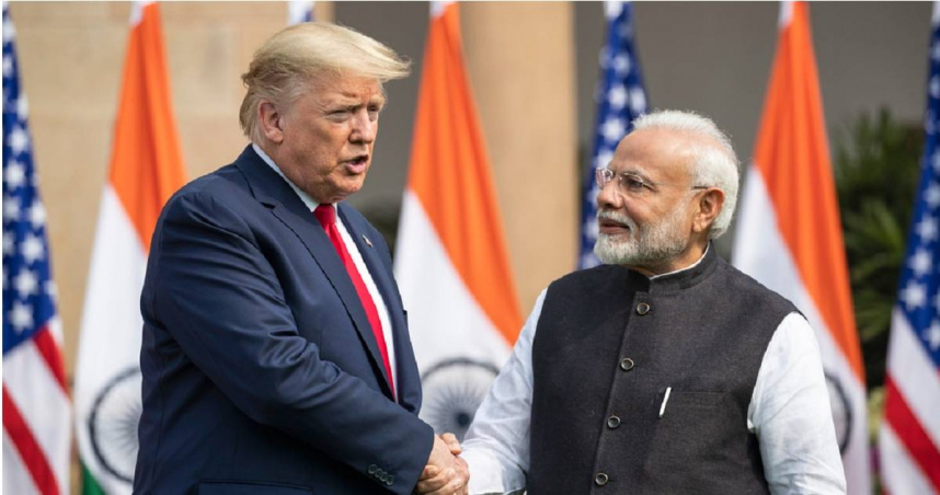 美國總統川普（左）與印度總理莫迪（右）。（圖／達志／美聯社）