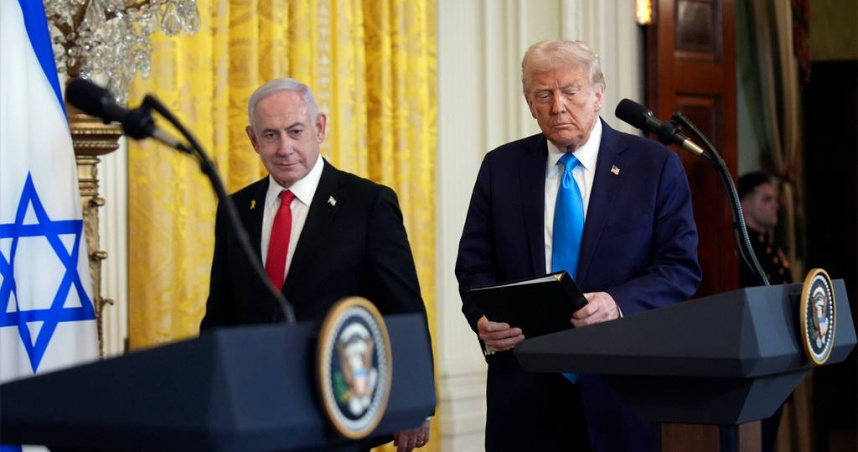 以色列總理納坦雅胡與美國總統川普。（圖／達志／美聯社）