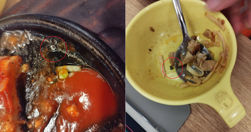 台南有家長帶孩子到牛排店用餐，竟吃到發黑的螺絲。（圖／翻攝自爆料公社）