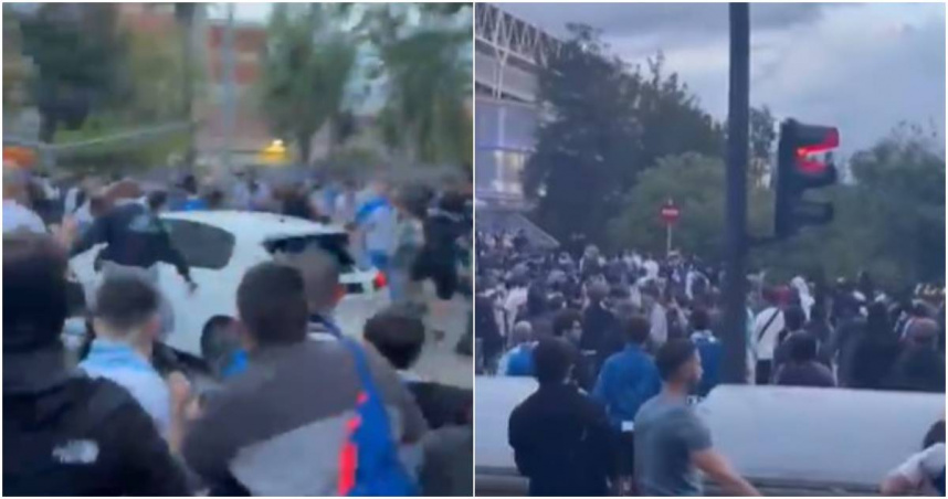 西班牙巴塞隆納體育場外發生汽車衝撞人群事故，導致15人遭撞受傷，所幸傷勢均未危及性命。（圖／擷取自X）