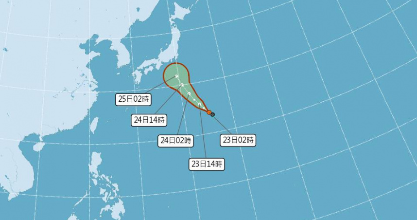 今年第二號颱風「聖帕」正在發展中。（圖／氣象署）