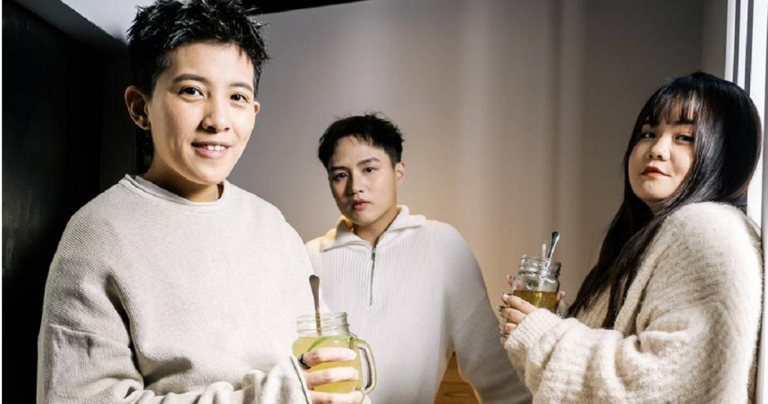 曾靜玟（左起）與好友小玉、黃詩甜組成美聲團體「OST 泰雅的後代」，用心創作多首好歌。（圖／郭吉銓攝）