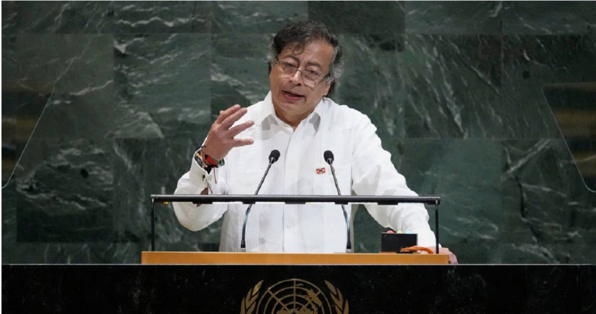 哥倫比亞總統裴卓（Gustavo Petro）23日在聯合國大會發表演講時，亦批評過川普。（圖／達志／美聯社）