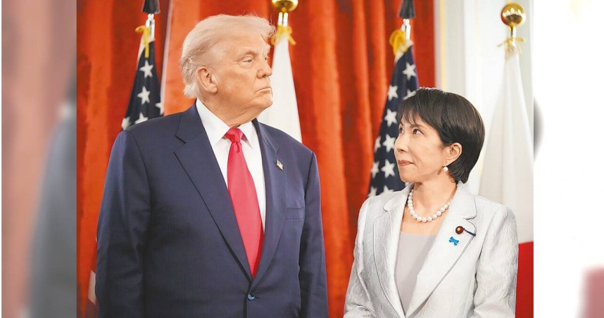 美國總統川普（左）與日本首相高市早苗（右）。（圖／達志／美聯社）