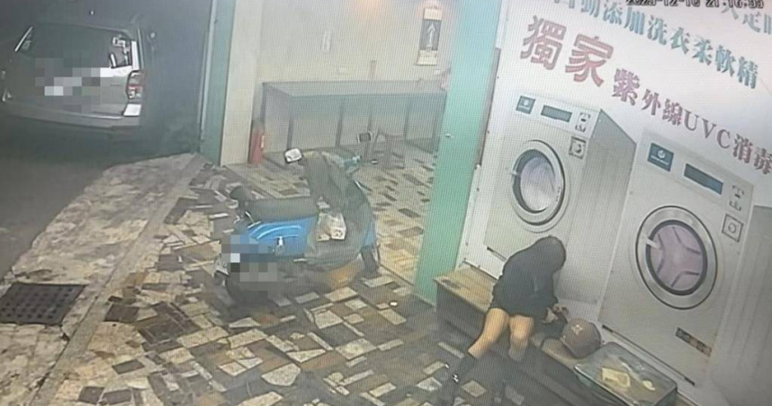 短褲長靴阿姨自助洗衣店神偷落網。（圖 ／翻攝畫面）