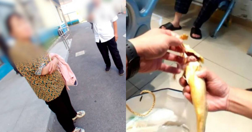 中國上海一名畢姓女子聽信網友，將價值逾17萬的黃金塞進魚嘴。（圖／翻攝微博）