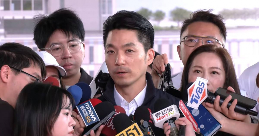 蔣萬安出席「北投大樓暨市場拆除工程及改建工程」開工典禮並受訪。（圖／翻攝畫面）