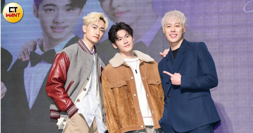 毛祁生、張家陞、孫麥傑出席BL劇《獨佔接班人》記者會。（圖／林士傑攝）