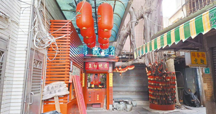 台南市中西區護境松王廟與百年夫妻樹都位在友愛街巷弄內，被認定屬國華友愛新商圈發展協會轄區。（圖／中國時報程炳璋攝）