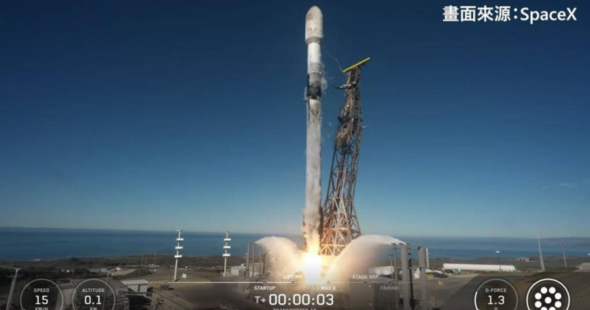 AIT發文祝賀台灣太空中心成功發射「齊柏林衛星」，並引用SpaceX的發射實況畫面。（圖／擷取自AIT／SpaceX）