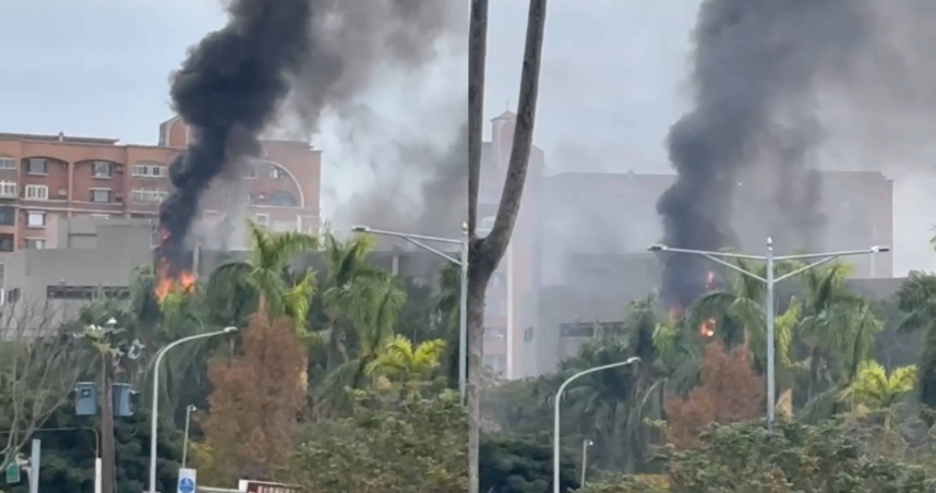 北市士林區陽明高中5日下午2時許發生一起火警事故。（圖／翻攝自記者爆料網）