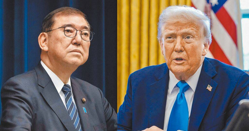 日本首相石破茂（左）訪問華府，與美國總統川普（右）7日在白宮舉行首次高峰會談。（圖／路透）