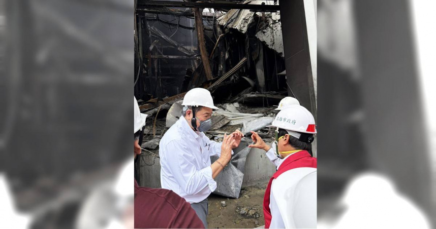 高雄的三元能源火災，台泥董事長張安平到場。（圖／台泥提供）