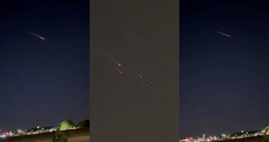 25日晚間有不明火球掠過美國南加州至內華達州上空。（圖／翻攝自IG／ktvu2）