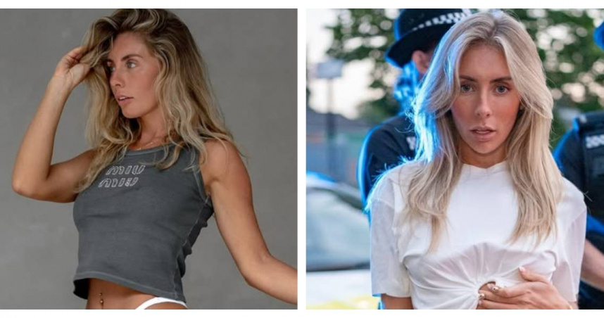 英國成人網紅邦妮‧布魯（Bonnie Blue）日前在峇里島因違反簽證規定遭當局拘留，將被驅逐出境並禁止入境印尼至少10年。(圖／翻攝自IG，Bonnie Blue）