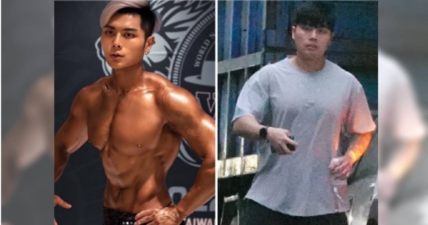 三、四年前的晨灰（左）是個身材精實的肌肉男，如今仍然身形仍魁武但較過去寬一些。（圖／翻攝自晨灰IG、本刊攝影組）
