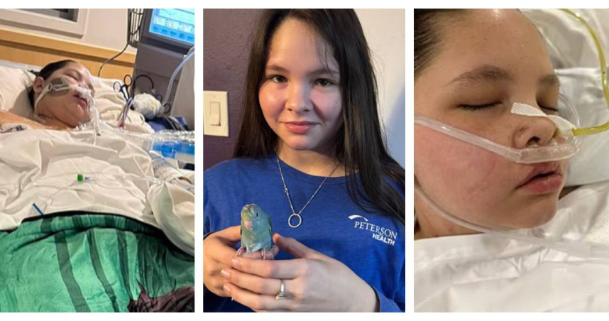 美國13歲少女因流感併發重症，目前住院治療中。（圖／翻攝自臉書、GoFundMe）