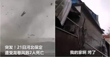 河北突現大型「龍捲風」狂襲 狂掃30分鐘屋頂掀翻「已知2死」
