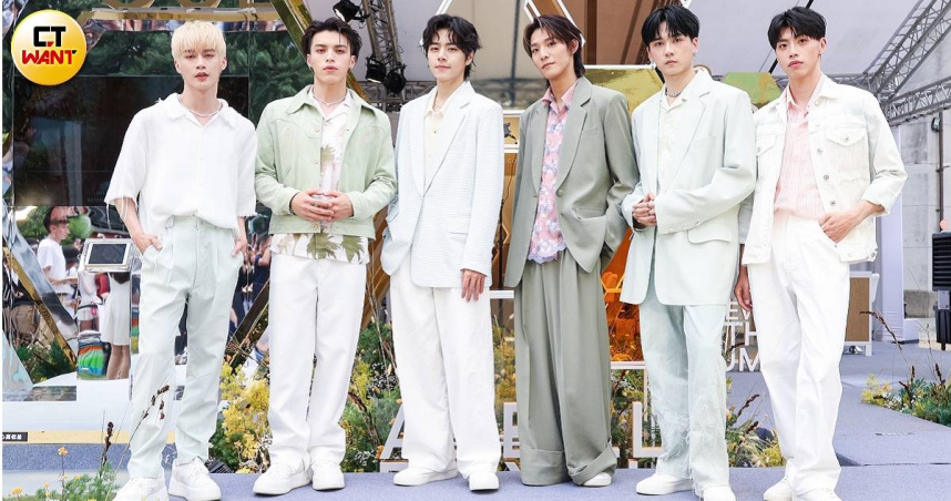 Ozone6人一同出席保養品代言，在活動開始前，現場就已擠滿近千名歌迷。（圖／林士傑攝）