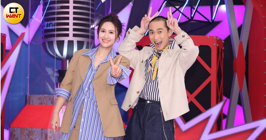 Sandy與浩子再度攜手主持《Talk Talk秀台語2》。（圖／楊澍攝）