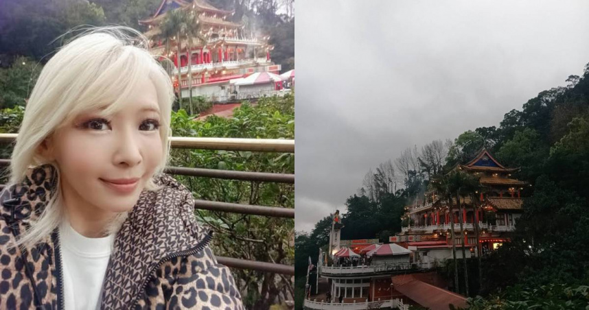 Makiyo近日在社群分享，她初一首次造訪媽媽常去的台北木柵指南宮，被廟方員工熱情迎接。（圖／翻攝自臉書，Makiyo new 川島茉樹代）