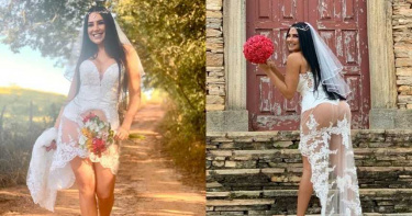 穿「透視婚紗」結婚!女模大尺度露臀:想當最性感新娘