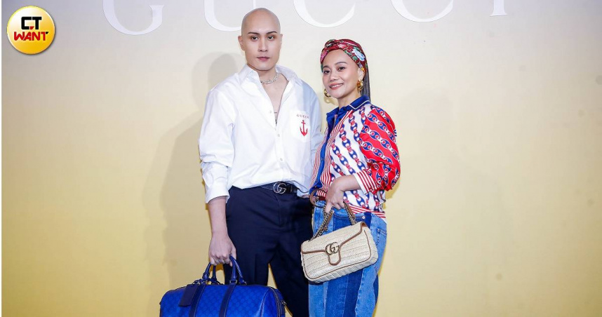 黃宣與阿爆出席時尚活動。（圖／趙文彬攝）