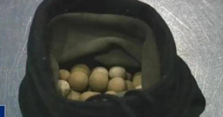 大陸近日有遊客攜帶能量石被海關截獲，經檢測輻射量達105微西弗每小時。（圖／翻攝自央視）