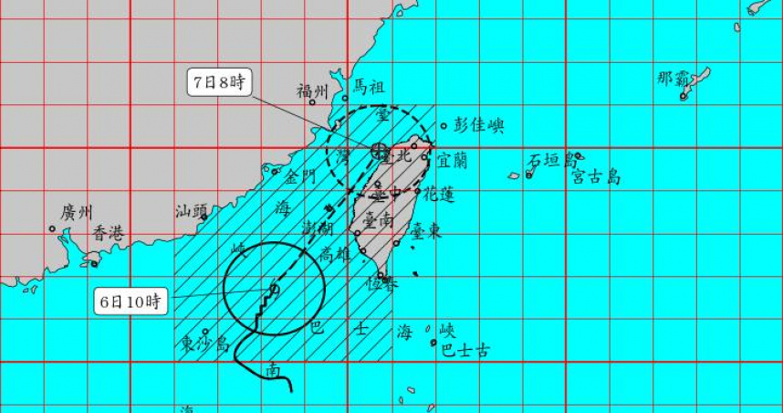 丹娜絲目前強度已接近輕度颱風上限，預估將在今日下半天至明日清晨達到生命期最強時期。（圖／翻攝自氣象署）