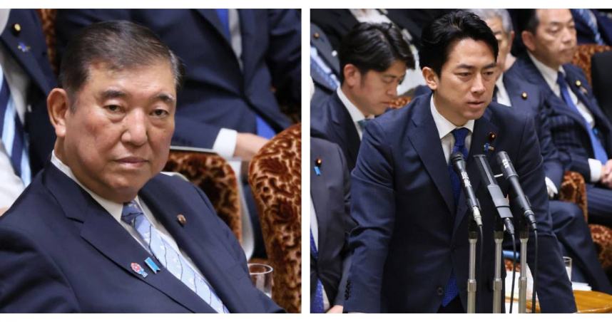 石破茂首相聲望低迷，民調顯示小泉進次郎以超過20％支持度，領先其他潛在首相人選。（圖／達志／美聯社，下同）