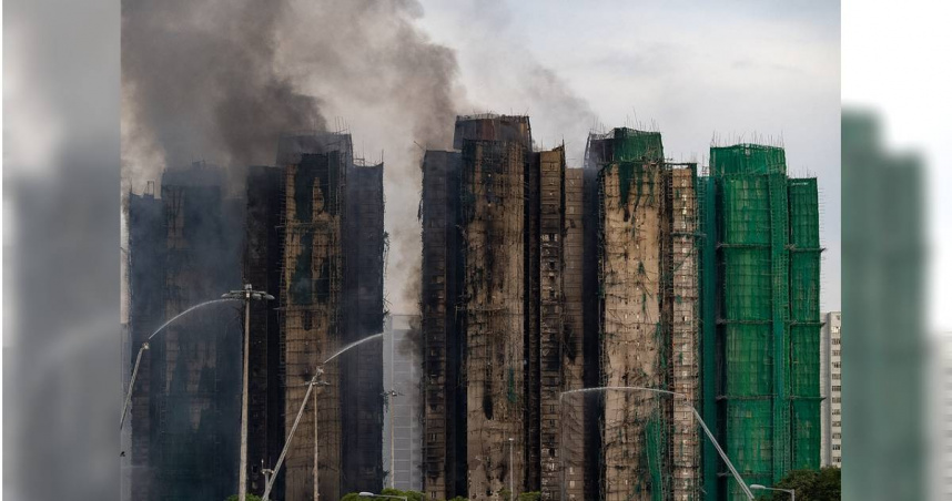 香港大埔宏福苑社區惡火，迄今已釀94人身亡。（圖／達志／美聯社）