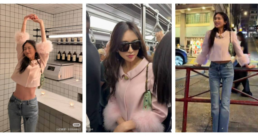 長髮美女擠爆香港地鐵！近看竟是林志玲　街頭嗑麵畫面曝光